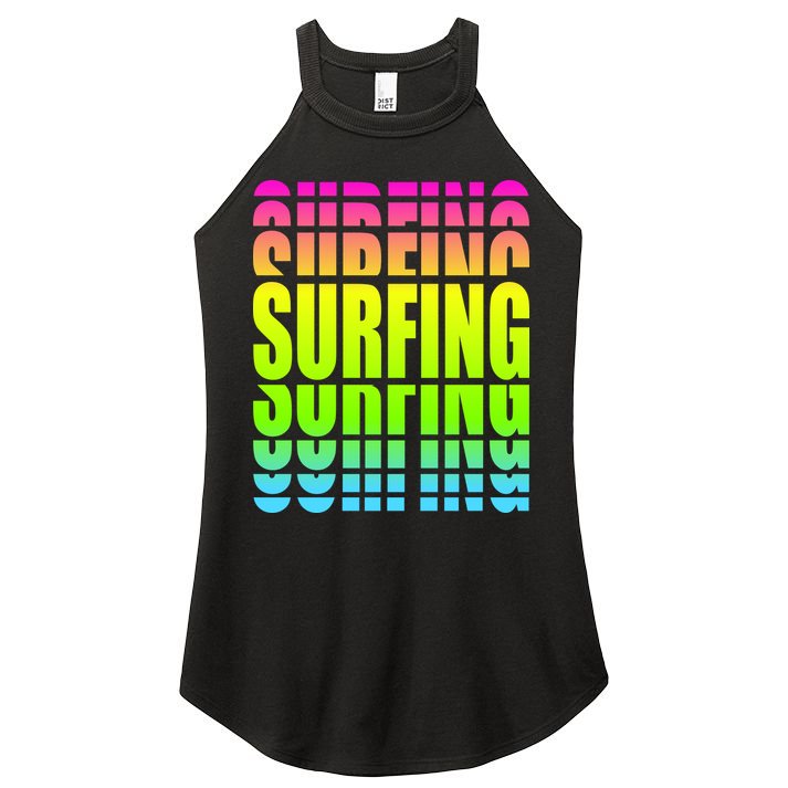 Retro Surfing Neon Women's Perfect Tri Rocker Tank