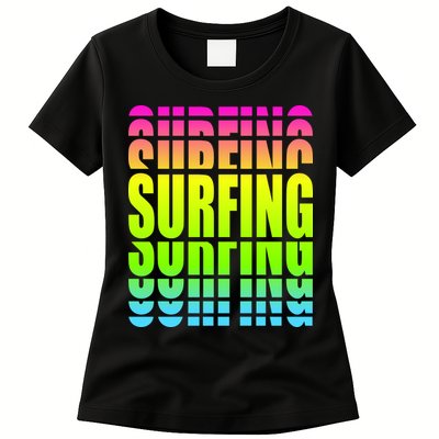 Retro Surfing Neon Womens T-Shirt