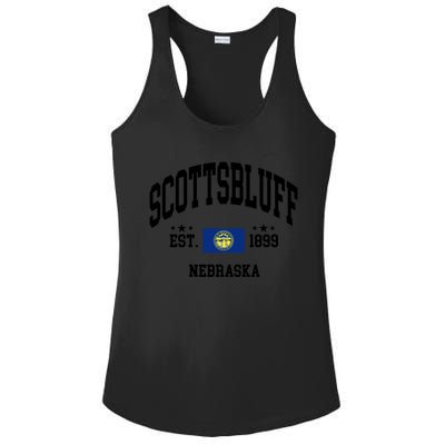 Retro Scottsbluff Nebraska Ne Vintage State Patriotic Flag Funny Gift Ladies PosiCharge Competitor Racerback Tank