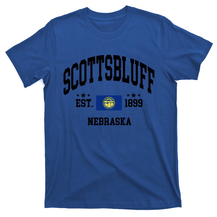 Retro Scottsbluff Nebraska Ne Vintage State Patriotic Flag Funny Gift T-Shirt