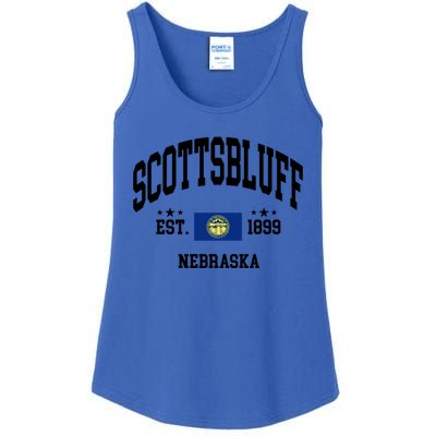 Retro Scottsbluff Nebraska Ne Vintage State Patriotic Flag Funny Gift Ladies Essential Tank