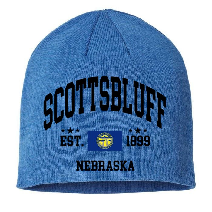 Retro Scottsbluff Nebraska Ne Vintage State Patriotic Flag Funny Gift Sustainable Beanie