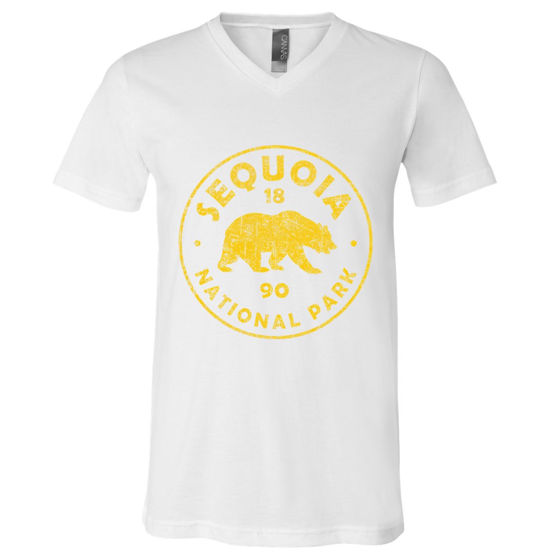 Retro Sequoia National Park Women Vintage Hiking V-Neck T-Shirt