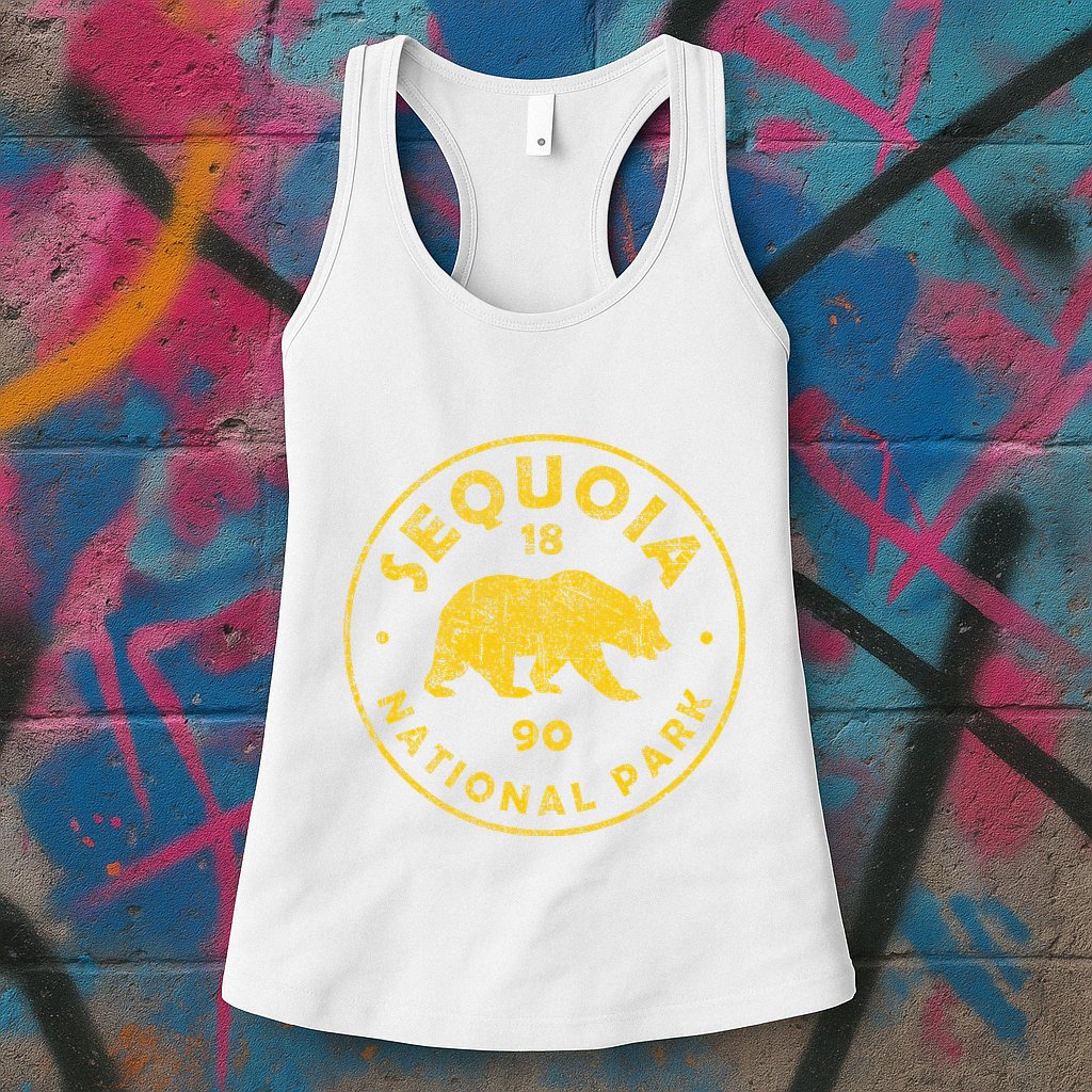 Retro Sequoia National Park Women Vintage Hiking Womens Tank Top