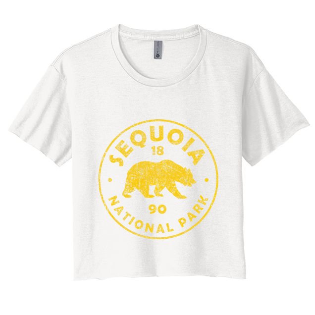 Retro Sequoia National Park Women Vintage Hiking Crop Top