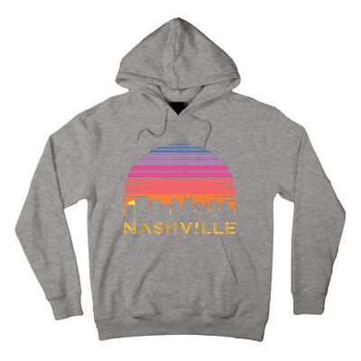 Retro Sunset Nashville Tennessee Vintage Skyline Souvenir Tall Hoodie