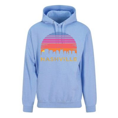 Retro Sunset Nashville Tennessee Vintage Skyline Souvenir Unisex Surf Hoodie