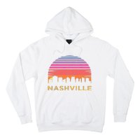 Retro Sunset Nashville Tennessee Vintage Skyline Souvenir Hoodie