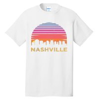 Retro Sunset Nashville Tennessee Vintage Skyline Souvenir Tall T-Shirt