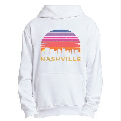 Retro Sunset Nashville Tennessee Vintage Skyline Souvenir Urban Pullover Hoodie