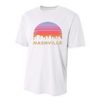 Retro Sunset Nashville Tennessee Vintage Skyline Souvenir Youth Performance Sprint T-Shirt