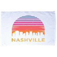 Retro Sunset Nashville Tennessee Vintage Skyline Souvenir Microfiber Hand Towel