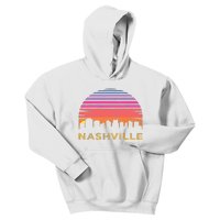 Retro Sunset Nashville Tennessee Vintage Skyline Souvenir Kids Hoodie