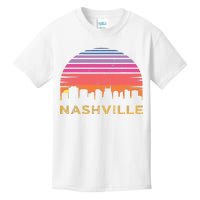 Retro Sunset Nashville Tennessee Vintage Skyline Souvenir Kids T-Shirt