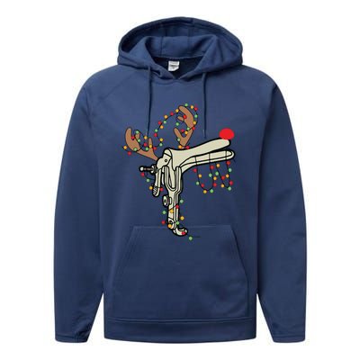 Reindeer Speculum Nurse Gifts For Nurse Christmas Speculum Performance Fleece Hoodie