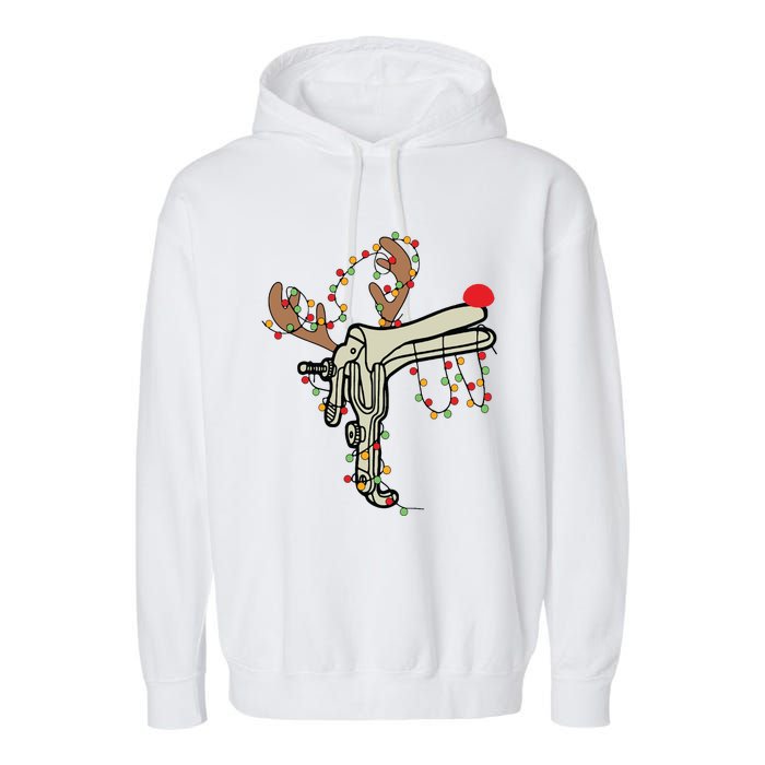 Reindeer Speculum Nurse Gifts For Nurse Christmas Speculum Garment-Dyed Fleece Hoodie