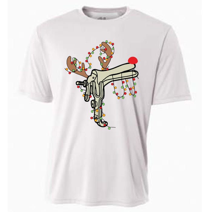 Reindeer Speculum Nurse Gifts For Nurse Christmas Speculum Cooling Performance Crew T-Shirt