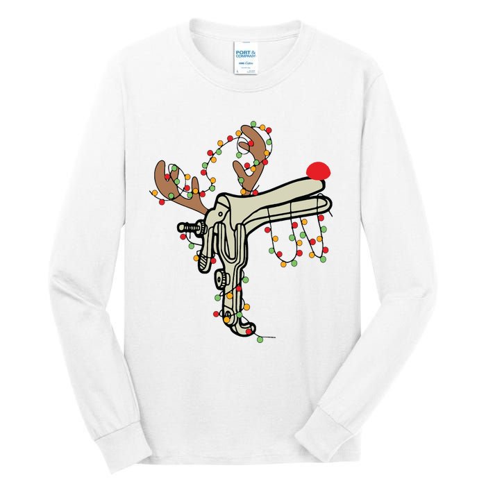 Reindeer Speculum Nurse Gifts For Nurse Christmas Speculum Tall Long Sleeve T-Shirt