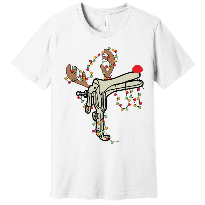 Reindeer Speculum Nurse Gifts For Nurse Christmas Speculum Premium T-Shirt