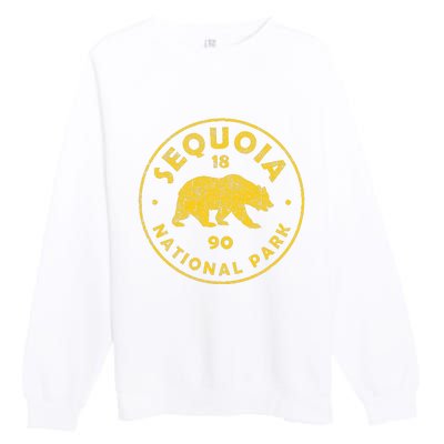 Retro Sequoia National Park Women Vintage Hiking Premium Crewneck Sweatshirt