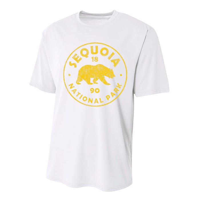 Retro Sequoia National Park Women Vintage Hiking Performance Sprint T-Shirt