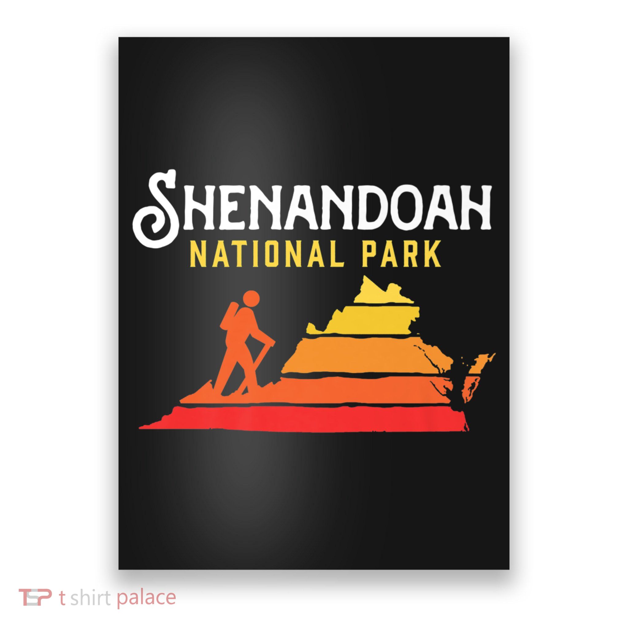 Retro Shenandoah National Park Vintage Hike Poster