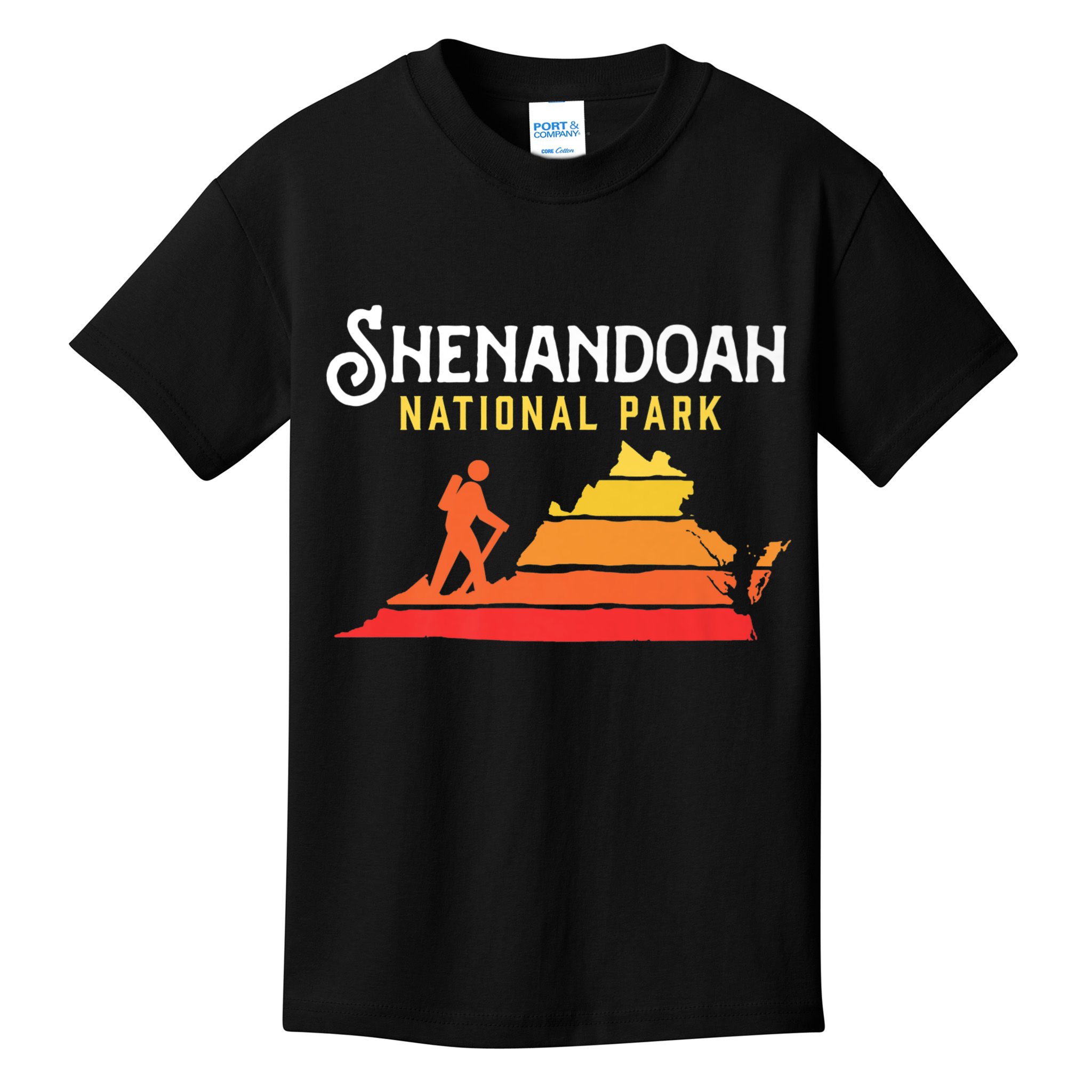 Retro Shenandoah National Park Vintage Hike Kids T-Shirt