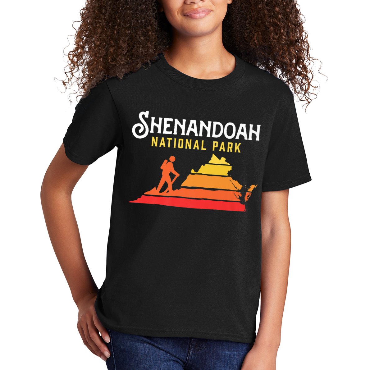 Retro Shenandoah National Park Vintage Hike Kids T-Shirt