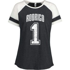 Rodrigo Supporter Number 1 Greatest Fan Enza Ladies Jersey Colorblock Tee