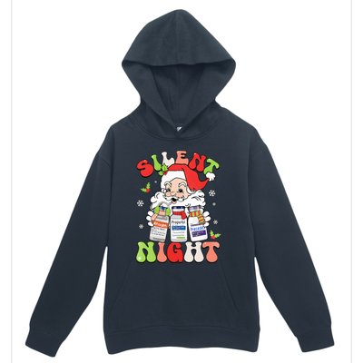 Retro Silent Night ICU Nurse Christmas Intensive Care Unit  Urban Pullover Hoodie