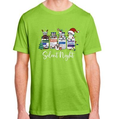 Retro Silent Night Icu Nurse Christmas Intensive Care Unit Adult ChromaSoft Performance T-Shirt