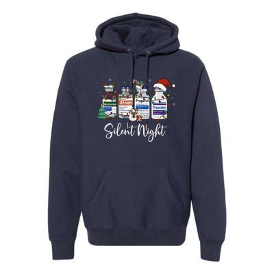 Retro Silent Night Icu Nurse Christmas Intensive Care Unit Premium Hoodie