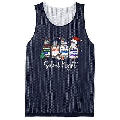 Retro Silent Night Icu Nurse Christmas Intensive Care Unit Mesh Reversible Basketball Jersey Tank