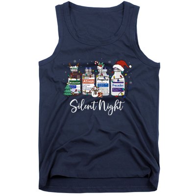 Retro Silent Night Icu Nurse Christmas Intensive Care Unit Tank Top