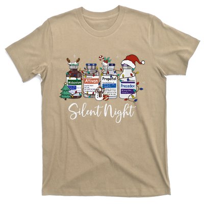 Retro Silent Night Icu Nurse Christmas Intensive Care Unit T-Shirt