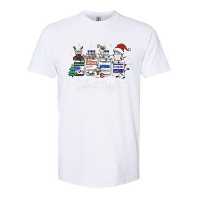 Retro Silent Night Icu Nurse Christmas Intensive Care Unit Softstyle CVC T-Shirt