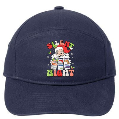 Retro Silent Night Icu Nurse Christmas Intensive Care Unit Gift 7-Panel Snapback Hat