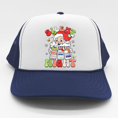 Retro Silent Night Icu Nurse Christmas Intensive Care Unit Gift Trucker Hat