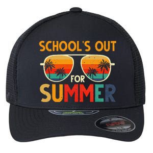 Retro Schools Out For Summer Last Day Of School Flexfit Unipanel Trucker Cap