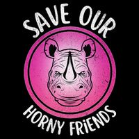 Rhino Save Our Horny Friends Funny Rhinoceros Premium T-Shirt