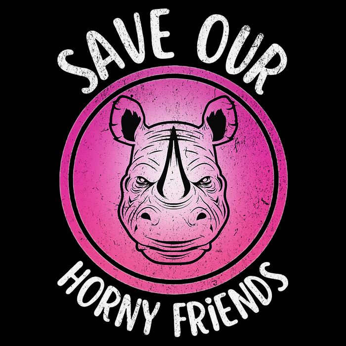 Rhino Save Our Horny Friends Funny Rhinoceros Premium T-Shirt