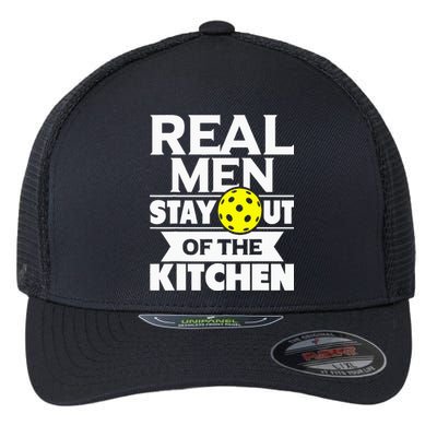 Real Stay Out Of The Kitchen Funny Pickleball Paddleball Flexfit Unipanel Trucker Cap