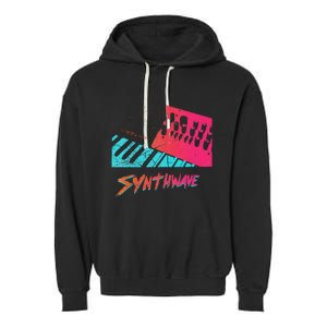 Retro Synthwave Outrun Synthesizer Nerd 80s 90s Garment-Dyed Fleece Hoodie