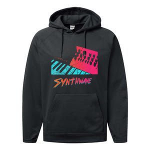 Retro Synthwave Outrun Synthesizer Nerd 80s 90s Performance Fleece Hoodie