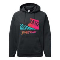 Retro Synthwave Outrun Synthesizer Nerd 80s 90s Performance Fleece Hoodie