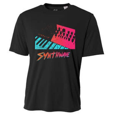 Retro Synthwave Outrun Synthesizer Nerd 80s 90s Cooling Performance Crew T-Shirt