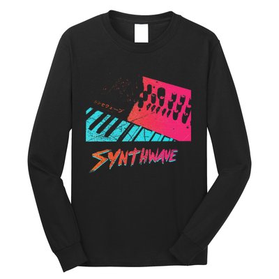 Retro Synthwave Outrun Synthesizer Nerd 80s 90s Long Sleeve Shirt