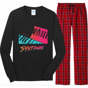 Retro Synthwave Outrun Synthesizer Nerd 80s 90s Long Sleeve Pajama Set