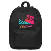 Retro Synthwave Outrun Synthesizer Nerd 80s 90s 16 in Basic Backpack