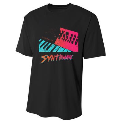 Retro Synthwave Outrun Synthesizer Nerd 80s 90s Performance Sprint T-Shirt